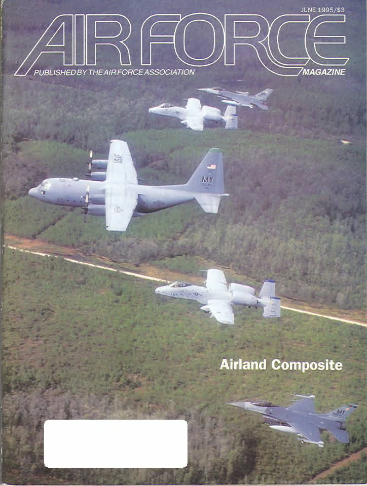 Air Force June 1995 magazine back issue Air Force magizine back copy 