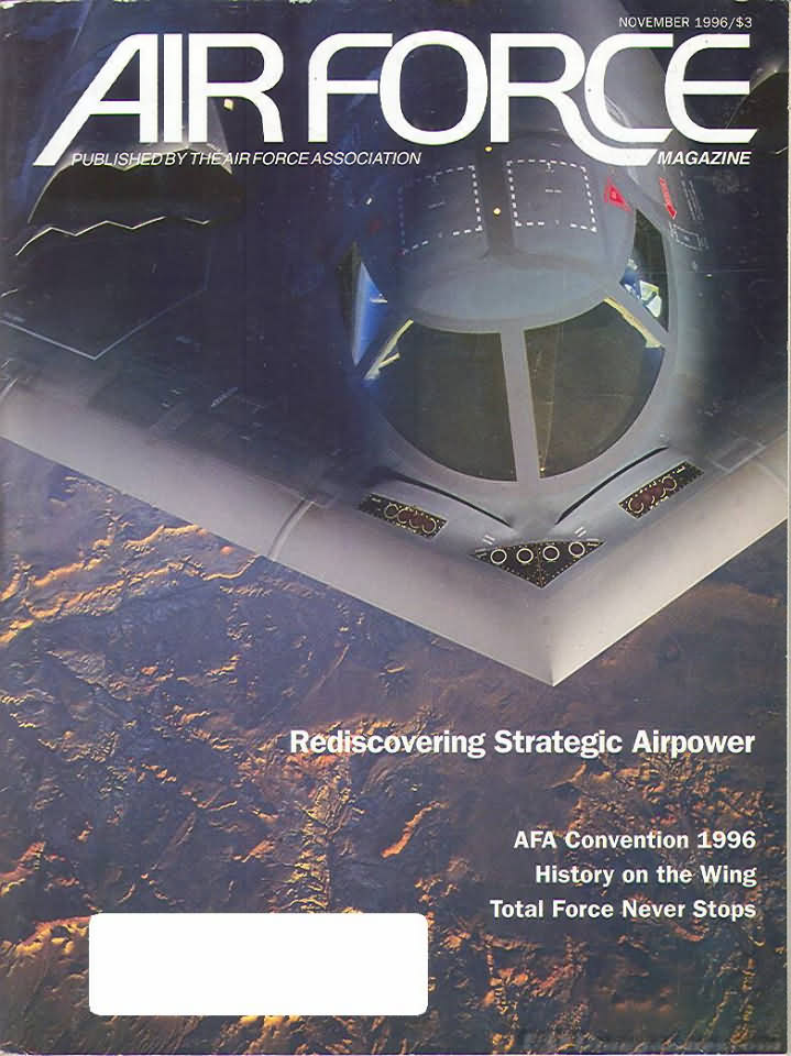 Air Force November 1996 magazine back issue Air Force magizine back copy 