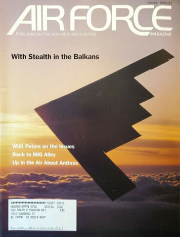 Air Force October 1999 magazine back issue Air Force magizine back copy 