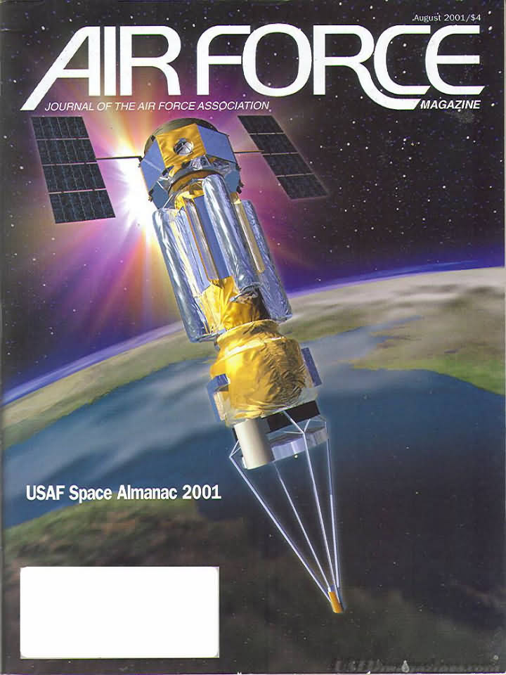 Air Force August 2001 magazine back issue Air Force magizine back copy 