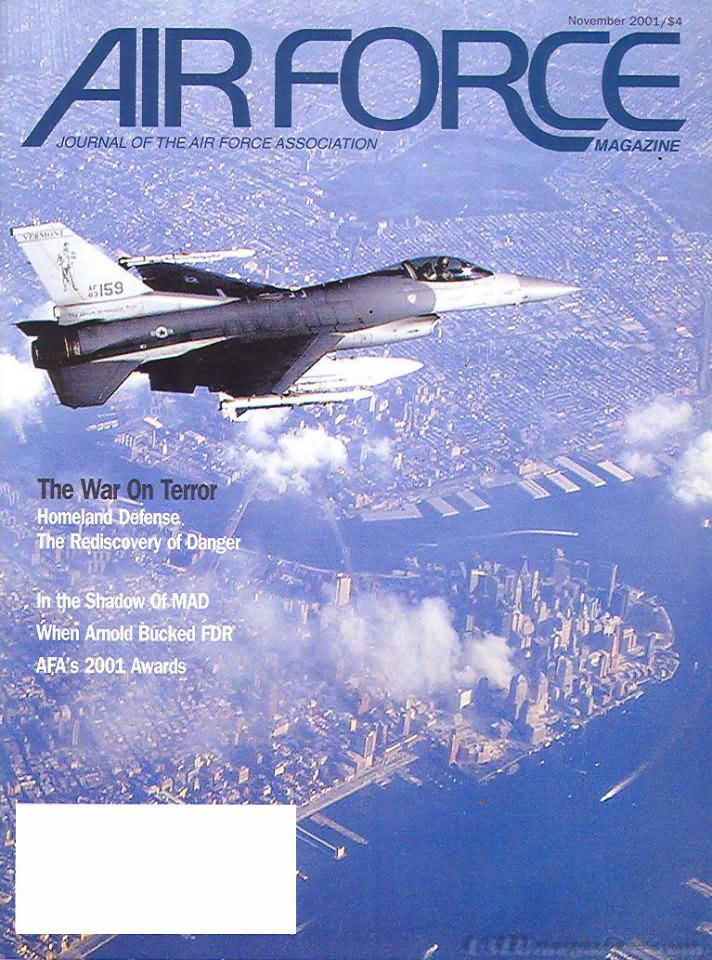 Air Force November 2001 magazine back issue Air Force magizine back copy 