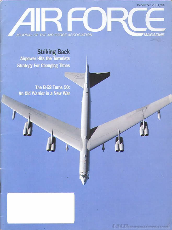Air Force December 2001 magazine back issue Air Force magizine back copy 