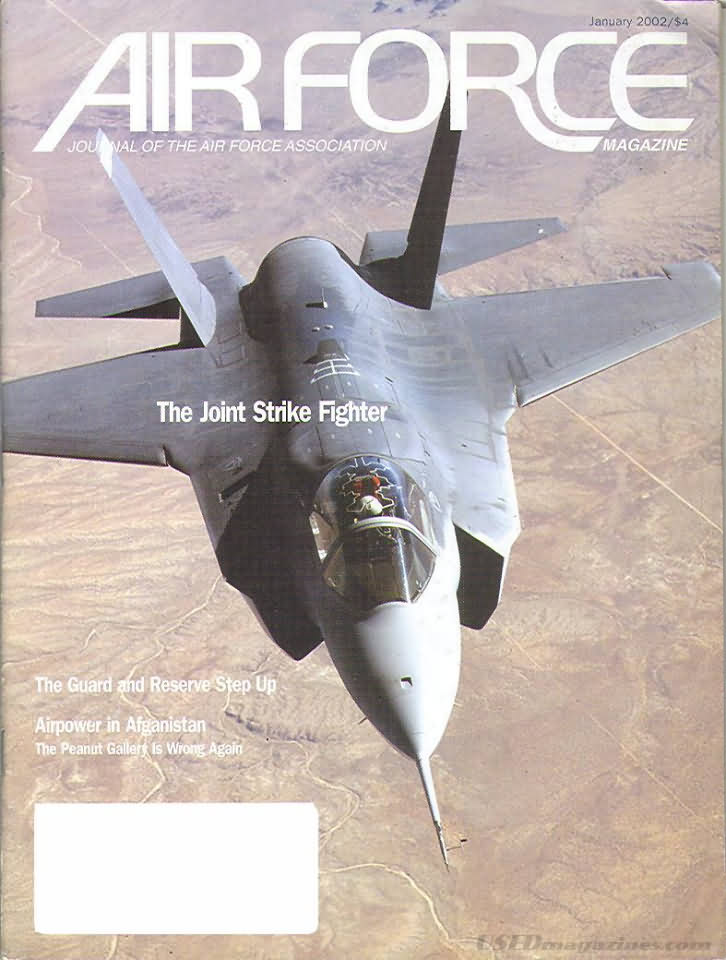 Air Force January 2002 magazine back issue Air Force magizine back copy 