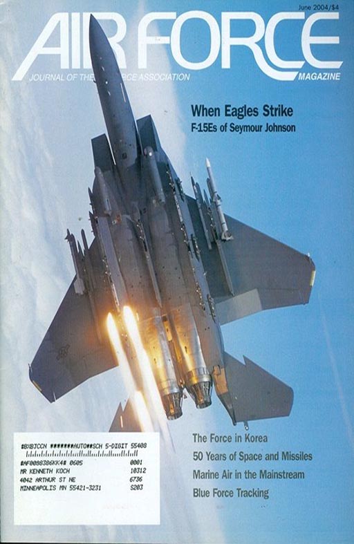 Air Force June 2004 magazine back issue Air Force magizine back copy 