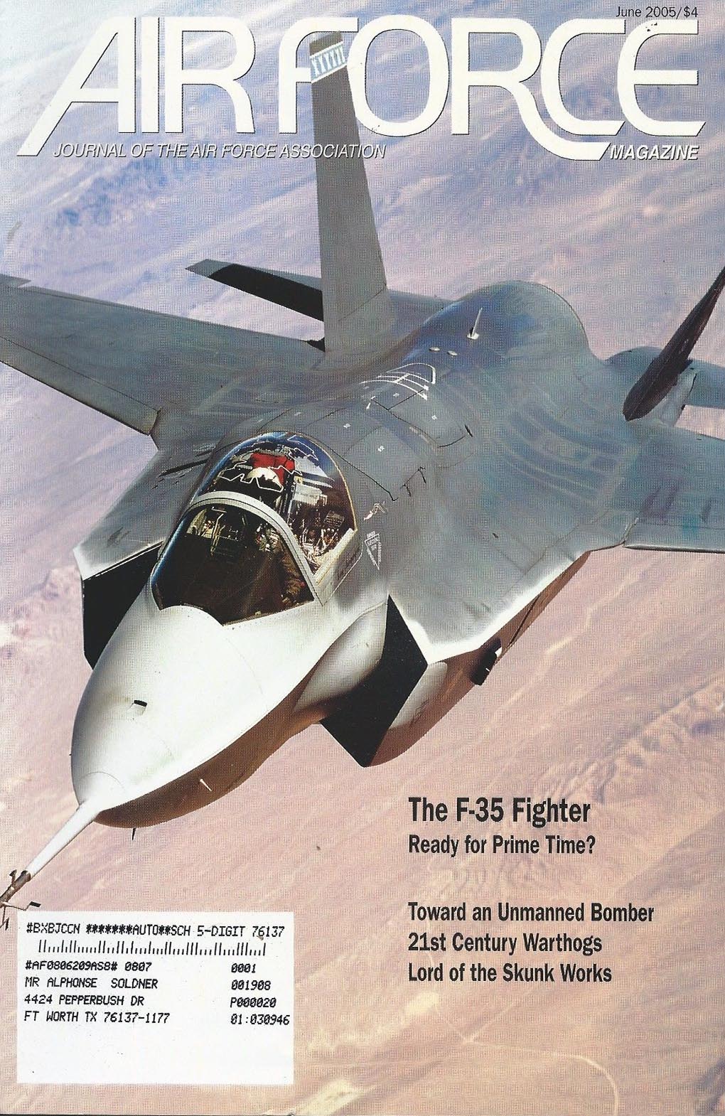 Air Force June 2005 magazine back issue Air Force magizine back copy 