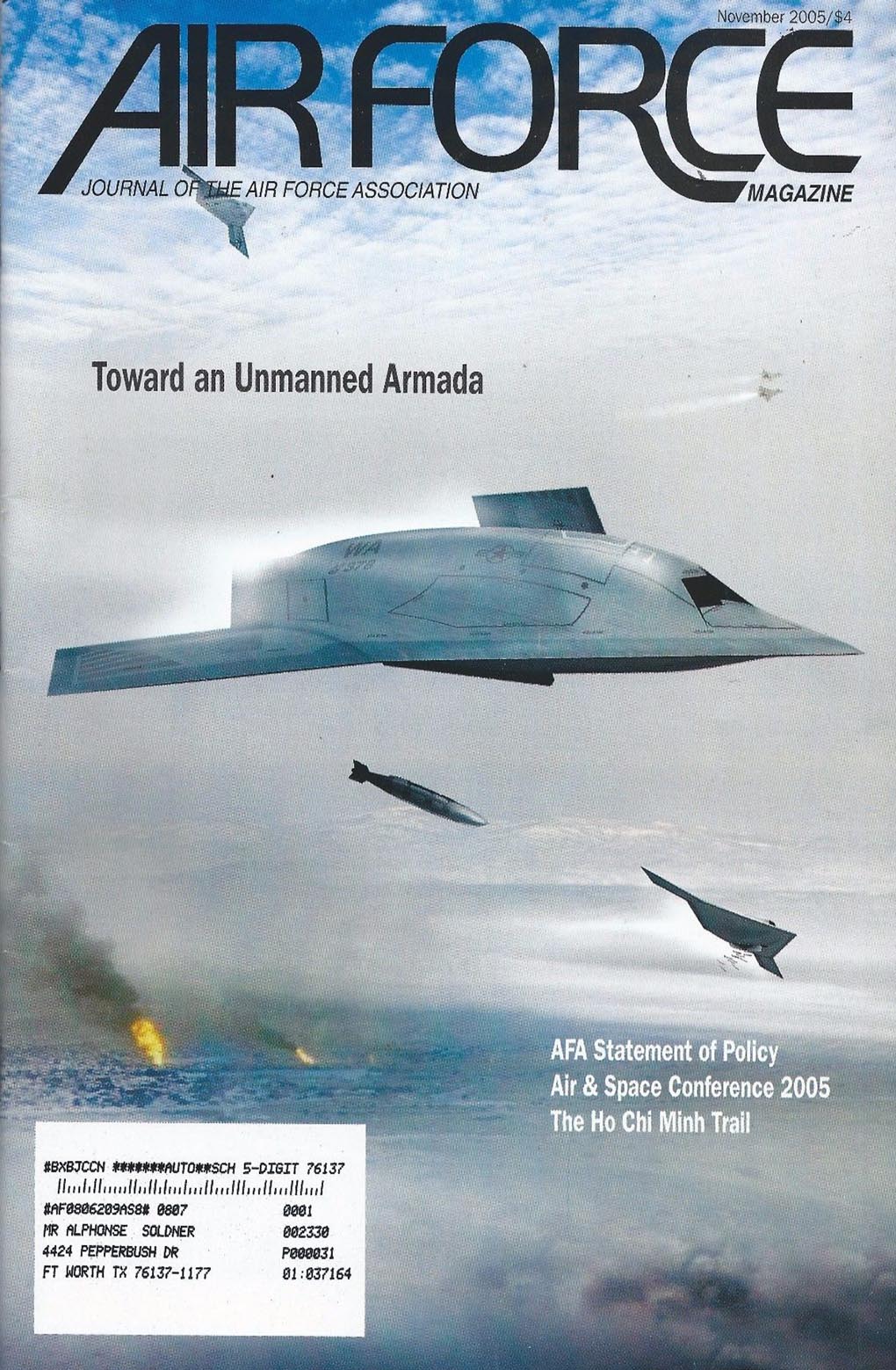 Air Force November 2005 magazine back issue Air Force magizine back copy 
