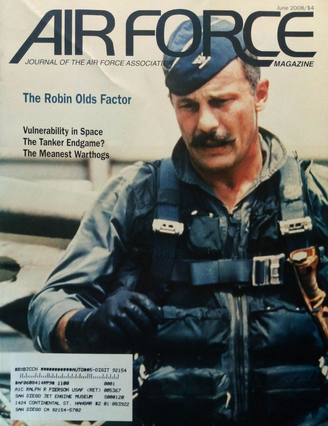 Air Force June 2008 magazine back issue Air Force magizine back copy 