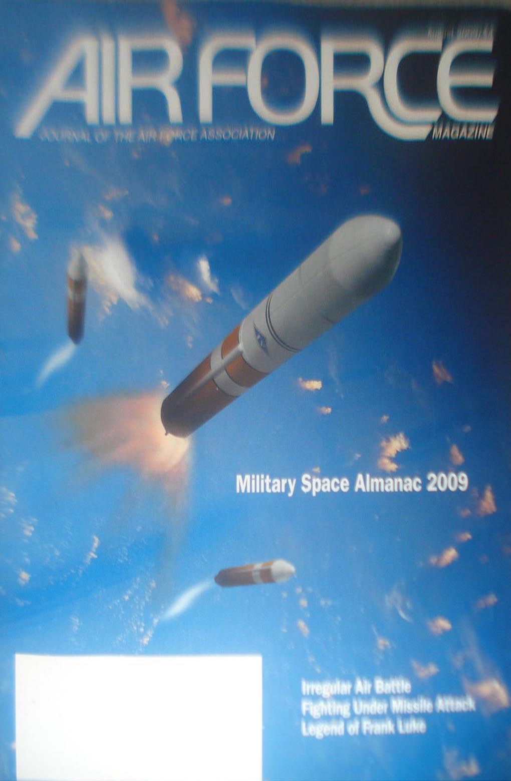 Air Force August 2009 magazine back issue Air Force magizine back copy 