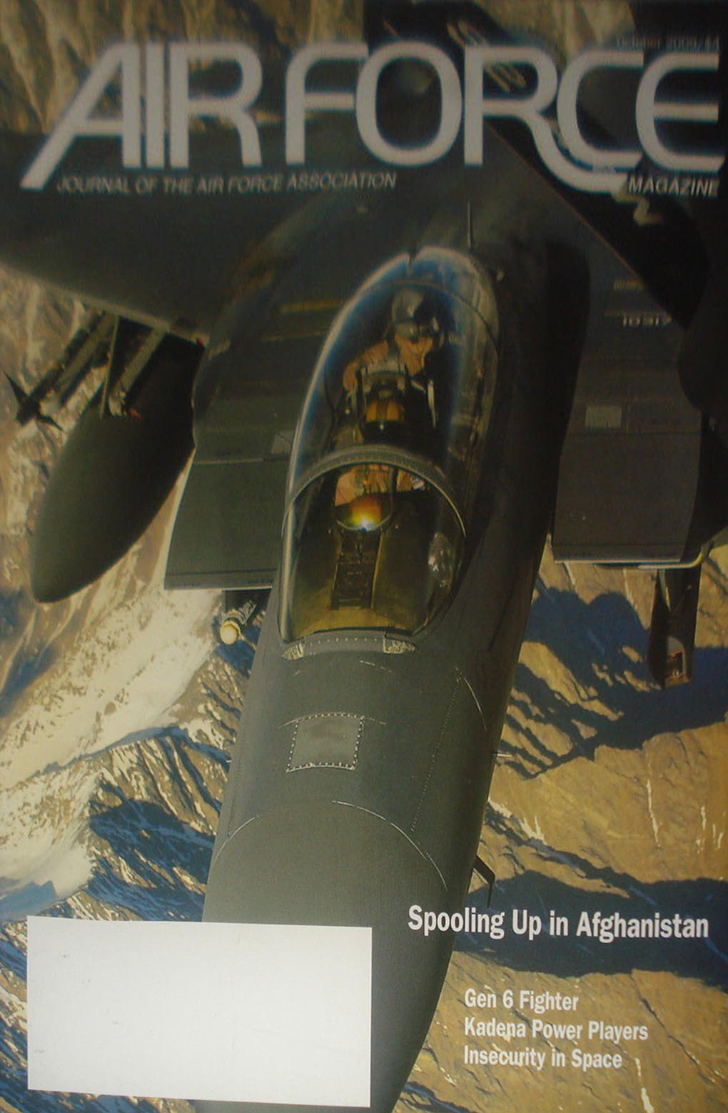 Air Force October 2009 magazine back issue Air Force magizine back copy 