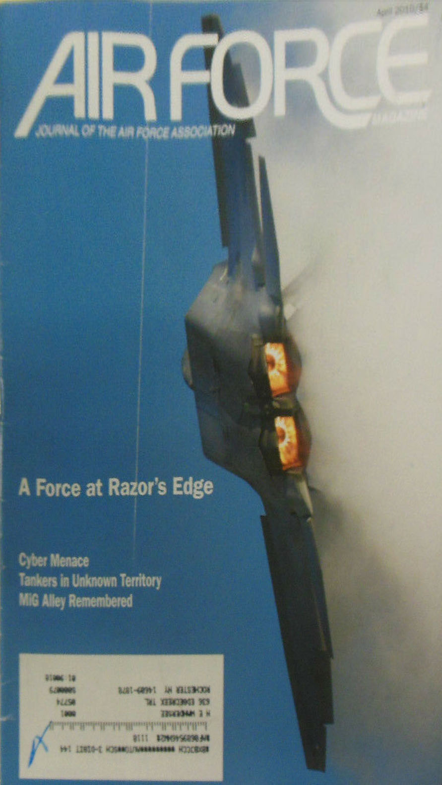 Air Force April 2010 magazine back issue Air Force magizine back copy 
