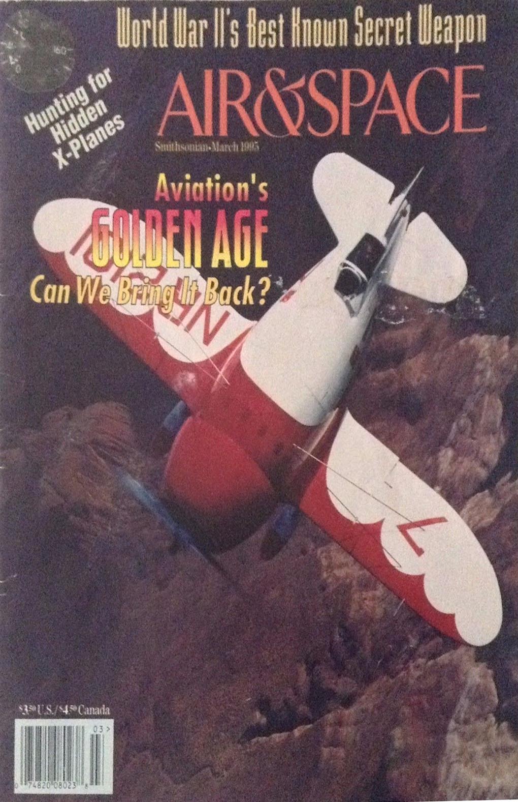 Air & Space March 1995 magazine back issue Air & Space magizine back copy 