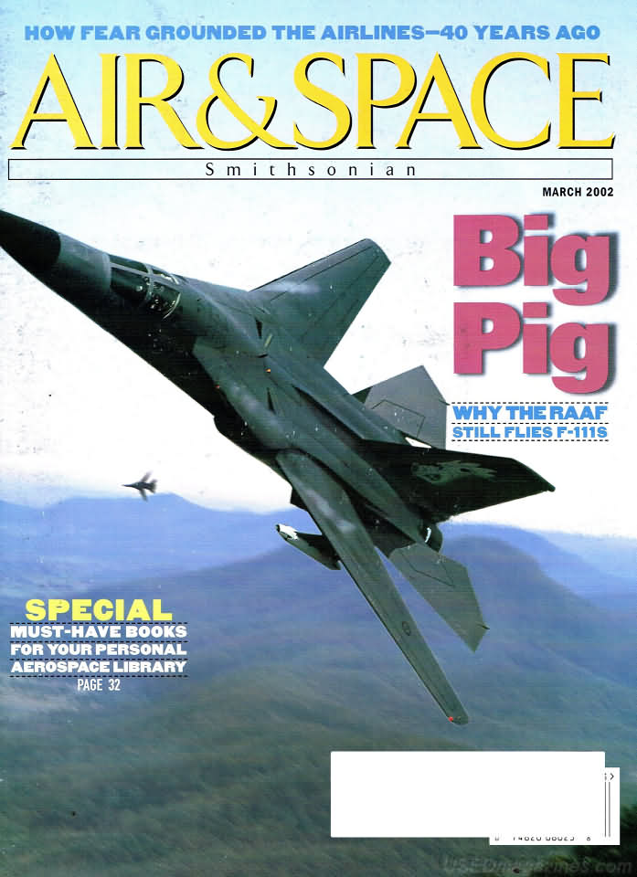 Air & Space March 2002 magazine back issue Air & Space magizine back copy 