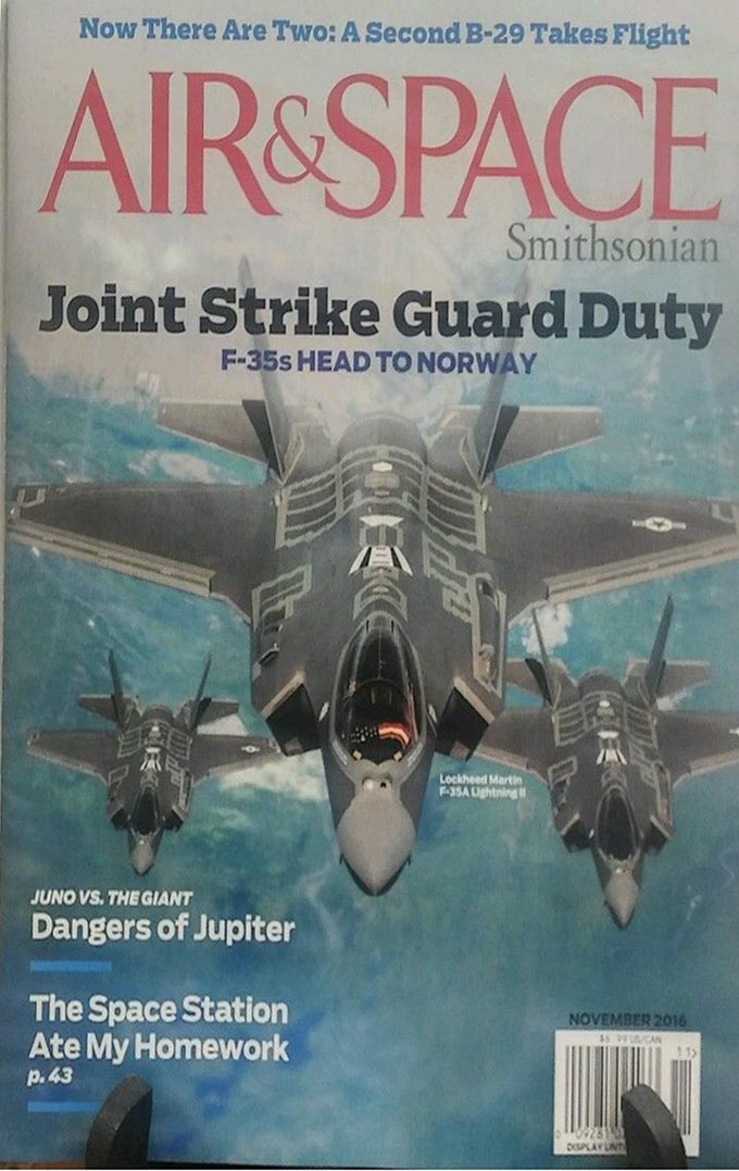 Air & Space November 2016 magazine back issue Air & Space magizine back copy 