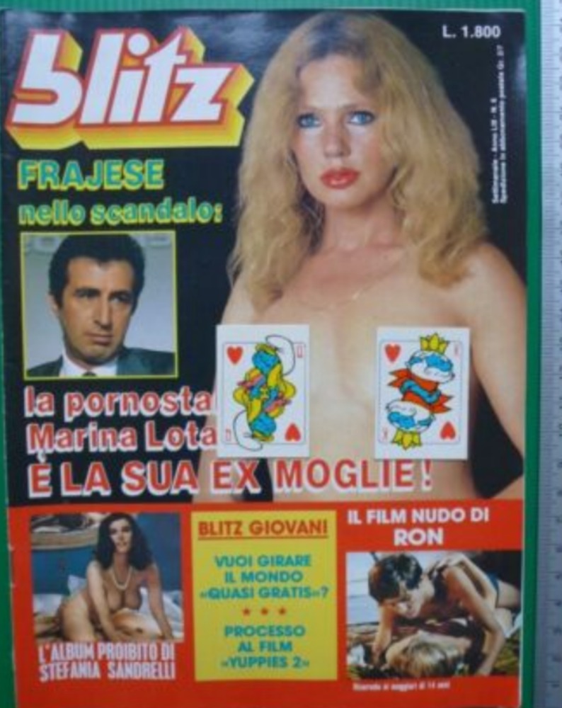 Albo Blitz # 6, June 1987 magazine back issue Albo Blitz magizine back copy Albo Blitz # 6, June 1987 Italian Adult Mens Magazine Back Issue Focused on Beautiful Female Actresses, Singers & Models. Frajese nello scandalo.
