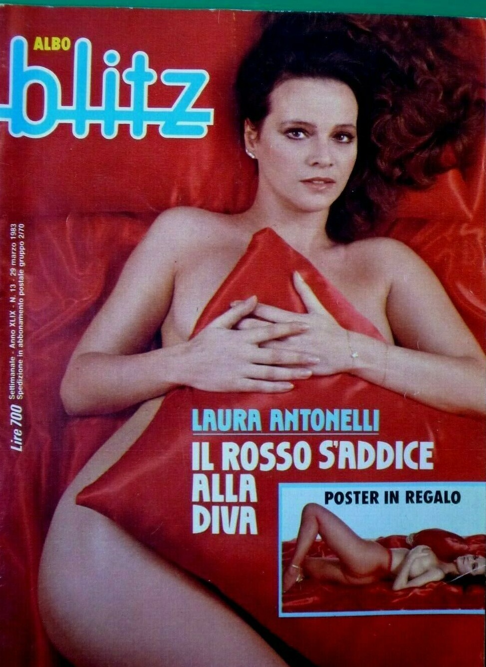 Albo Blitz # 13, March 1983 magazine back issue Albo Blitz magizine back copy Albo Blitz # 13, March 1983 Italian Adult Mens Magazine Back Issue Focused on Beautiful Female Actresses, Singers & Models. Laura Antonelli.