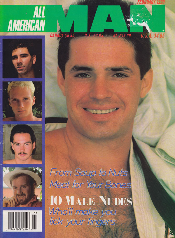 All American Man February 1990, all american man magazine 1990 back issues hottest male nudes erotic cock shots man on man buff pixx, Coverguy & Centerfold Francois