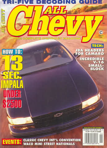 All Chevy November 1995, All Chevy November 1995 Chevrolet Car Magazine Back Issue Published for Chevy Motor Enthusiasts. Tri - Five Decoding Guide., Tri - Five Decoding Guide