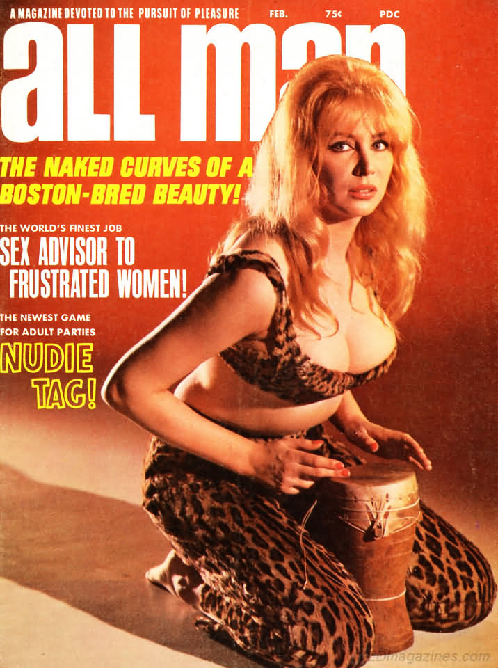 All Man February 1968 magazine back issue All Man magizine back copy 