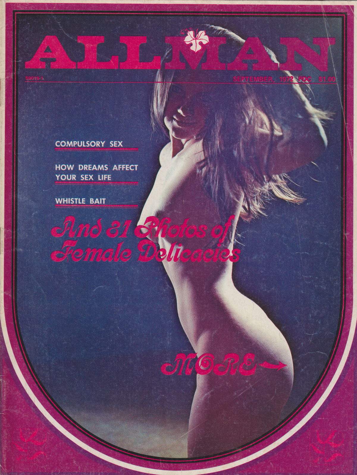All Man September 1972 magazine back issue All Man magizine back copy 
