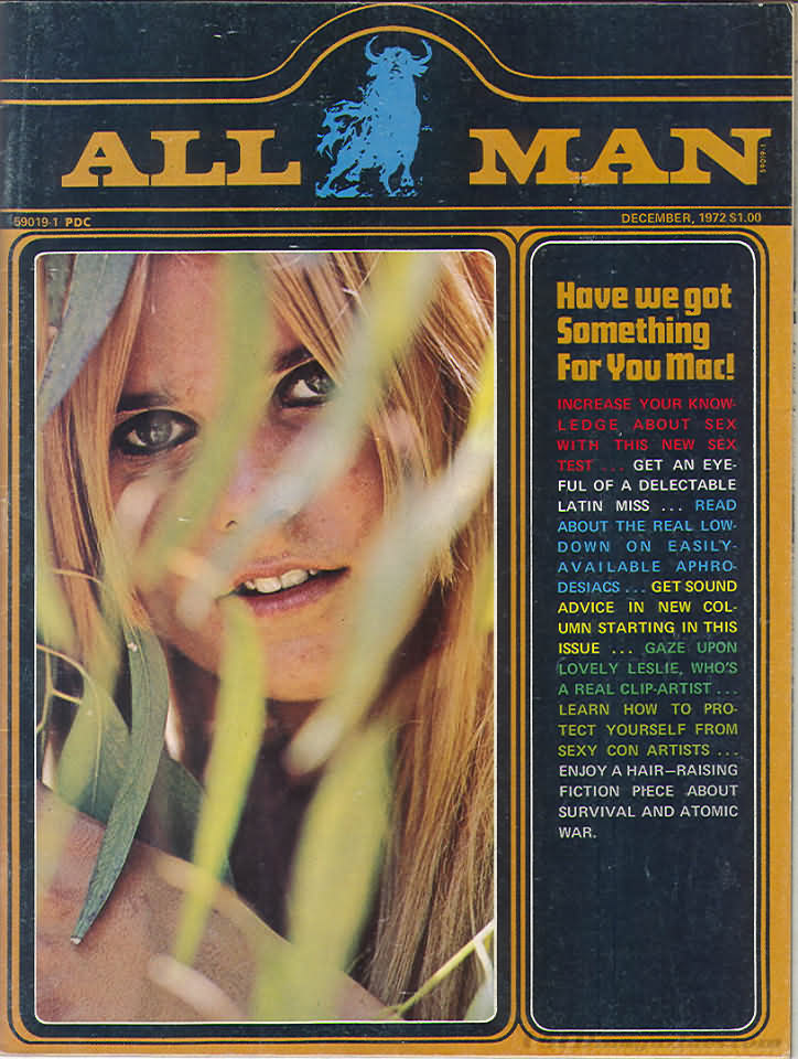 All Man December 1972 magazine back issue All Man magizine back copy 