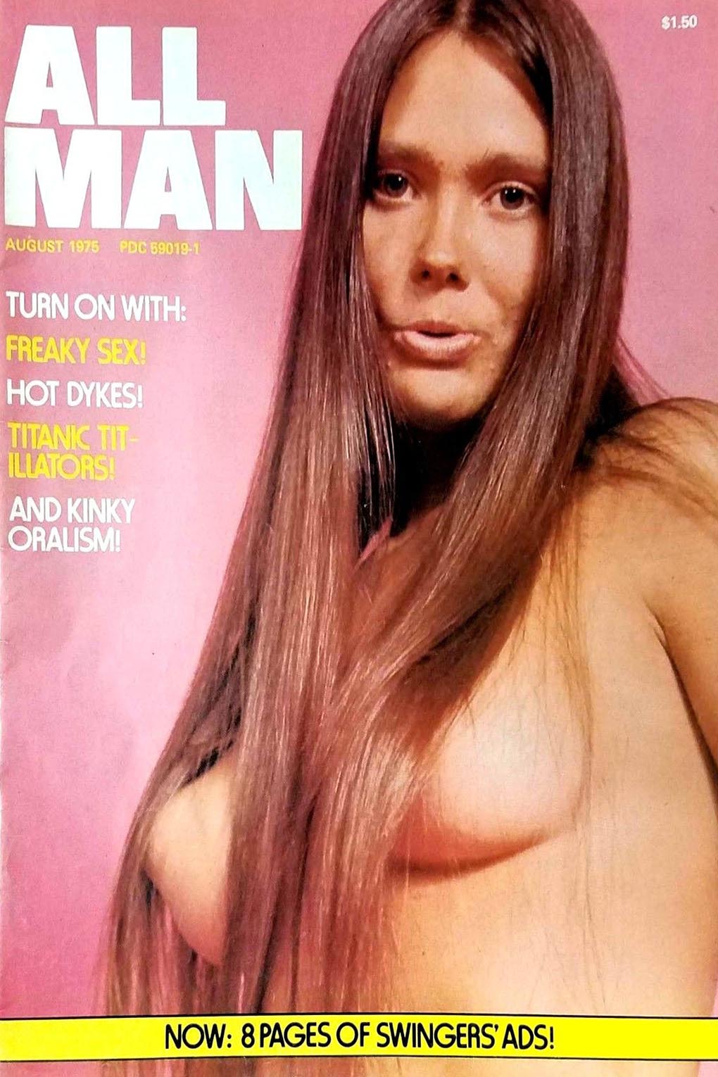 All Man August 1975 magazine back issue All Man magizine back copy 