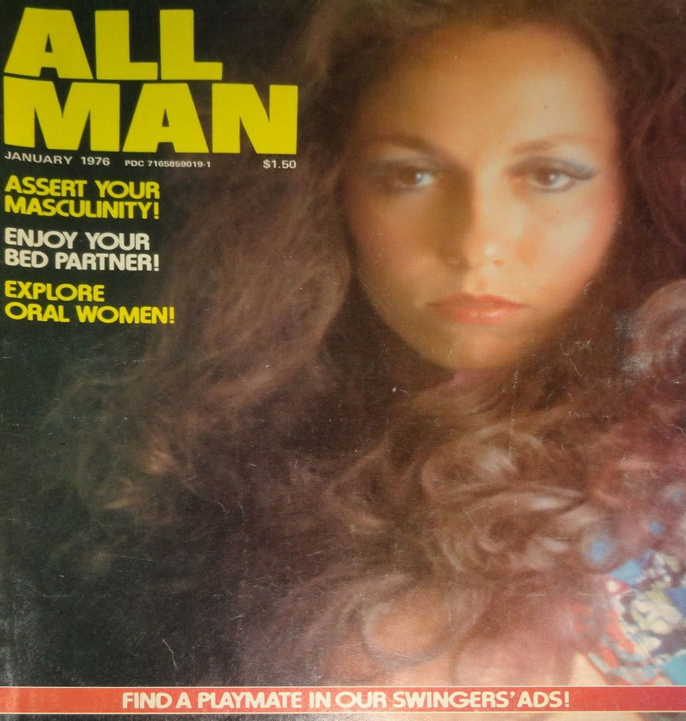 All Man January 1976 magazine back issue All Man magizine back copy 