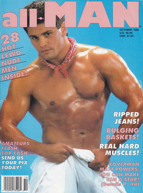 All Man October 1989 magazine back issue All Man magizine back copy all man magazine back issues 1989 hot lewd pictorials xxx gay porn studly men all naked horny hard c