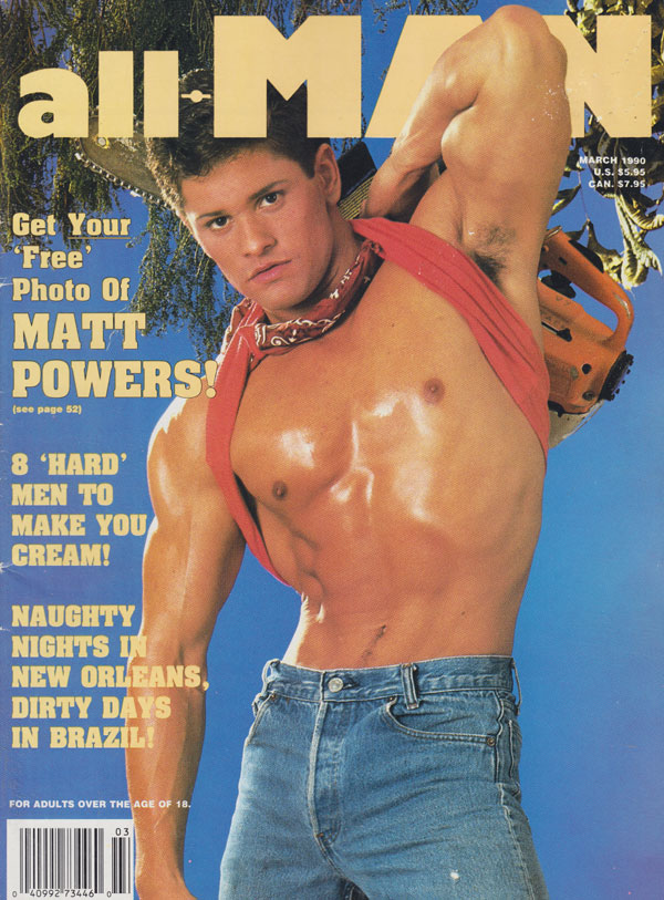 All Man March 1990 magazine back issue All Man magizine back copy all man magazine 1990 back issues 8 hard men naked gay xxx spreads anal upclose huge muscles dirty d