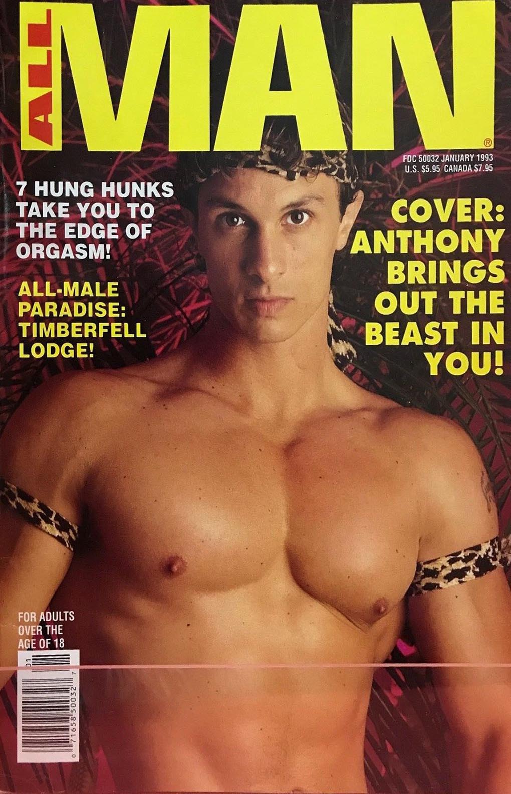 All Man January 1993 magazine back issue All Man magizine back copy 