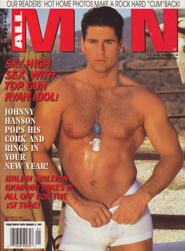 All Man January 1997, all man magazine back issues holiday issue xxx pix hot dirty men naked photos big dicks throbbing co, Coverguy Ryan Idol Photographed by Studio 1435/Keefer