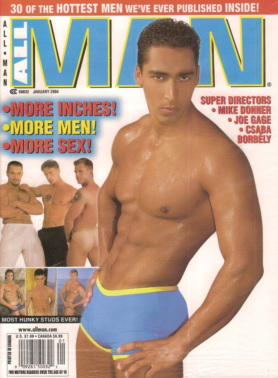 All Man January 2004 magazine back issue All Man magizine back copy 