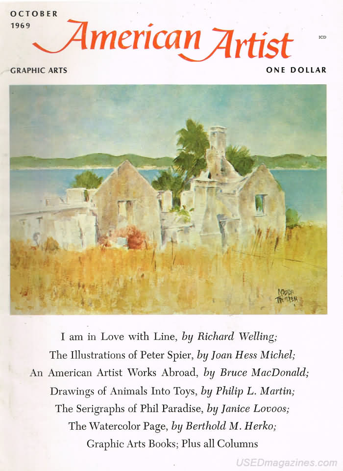 American Artist October 1969, , I Am In Love With Line, By Richard Welling