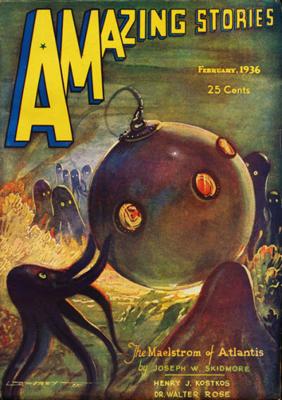 Amazing Stories February 1936 magazine back issue Amazing Stories magizine back copy 