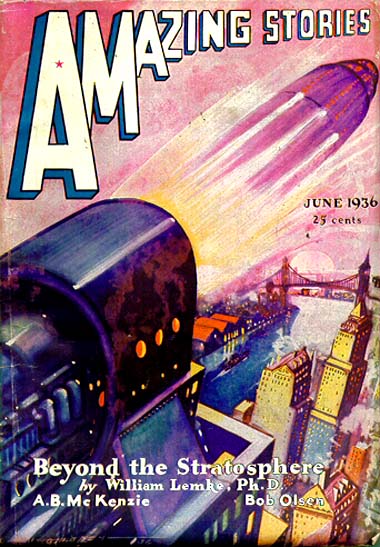 Amazing Stories June 1936 magazine back issue Amazing Stories magizine back copy 