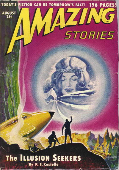 Amazing Stories August 1950 magazine back issue Amazing Stories magizine back copy 