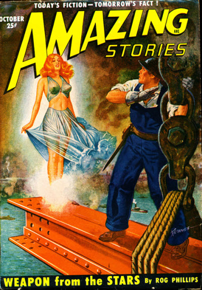 Amazing Stories October 1950 magazine back issue Amazing Stories magizine back copy 