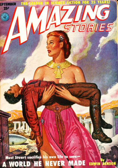Amazing Stories September 1951 magazine back issue Amazing Stories magizine back copy 