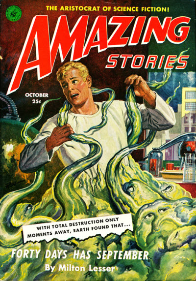 Amazing Stories October 1951 magazine back issue Amazing Stories magizine back copy 
