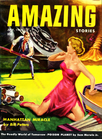 Amazing Stories July 1954 magazine back issue Amazing Stories magizine back copy 