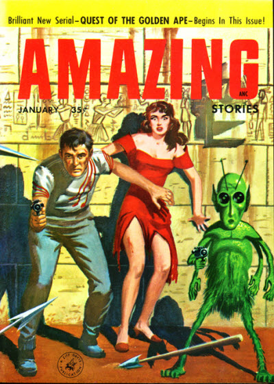 Amazing Stories January 1957 magazine back issue Amazing Stories magizine back copy 