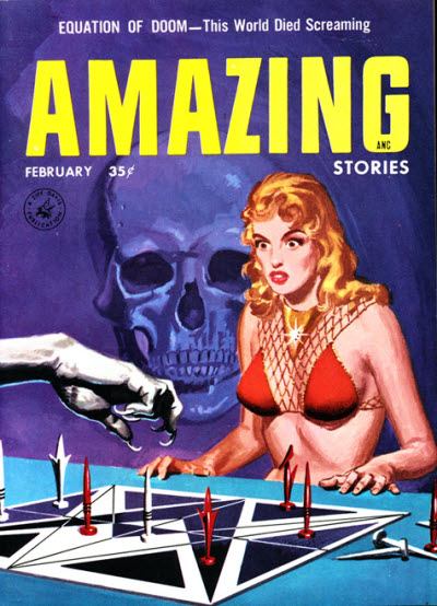 Amazing Stories February 1957 magazine back issue Amazing Stories magizine back copy 