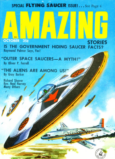 Amazing Stories October 1957 magazine back issue Amazing Stories magizine back copy 