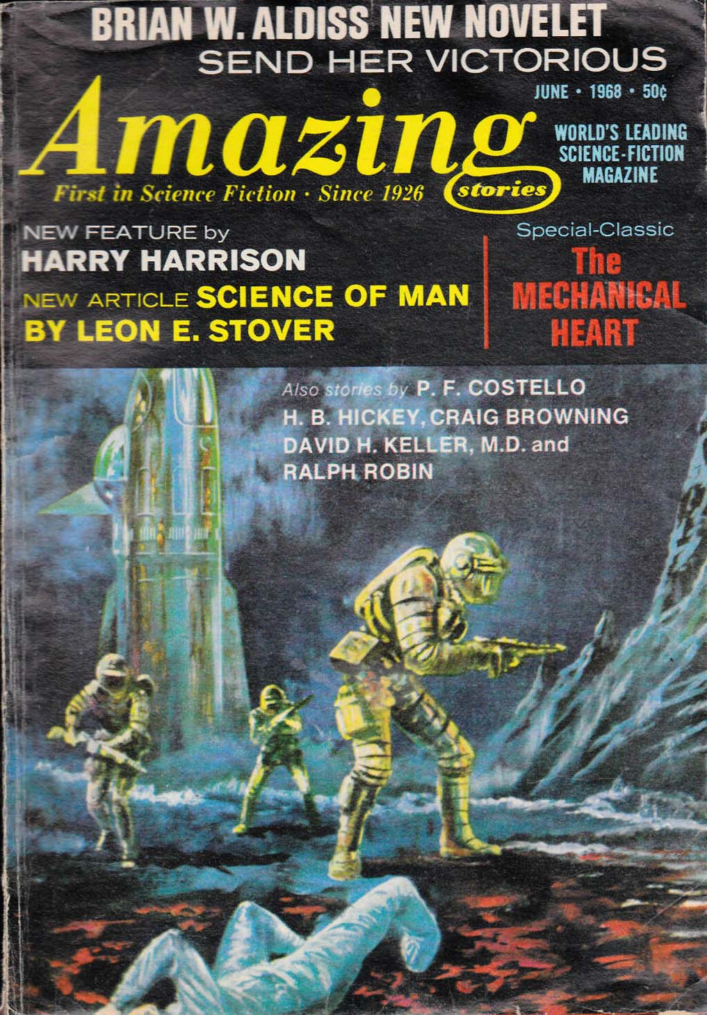 Amazing Stories June 1968 magazine back issue Amazing Stories magizine back copy 