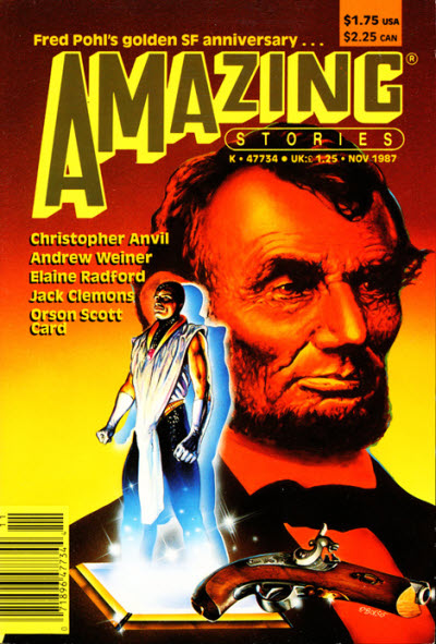 Amazing Stories November 1987 magazine back issue Amazing Stories magizine back copy 