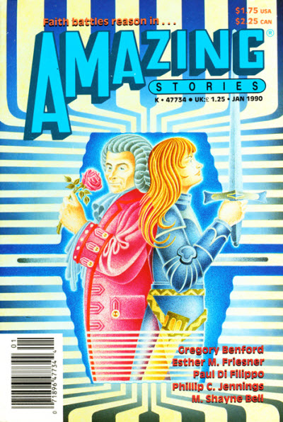 Amazing Stories January 1990 magazine back issue Amazing Stories magizine back copy 