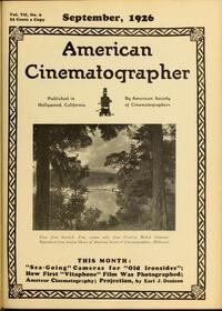 American Cinematographer September 1926 Magazine Back Copies Magizines Mags