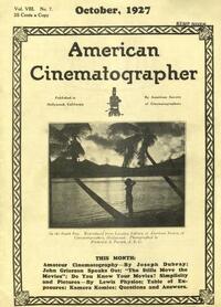 American Cinematographer October 1927 Magazine Back Copies Magizines Mags