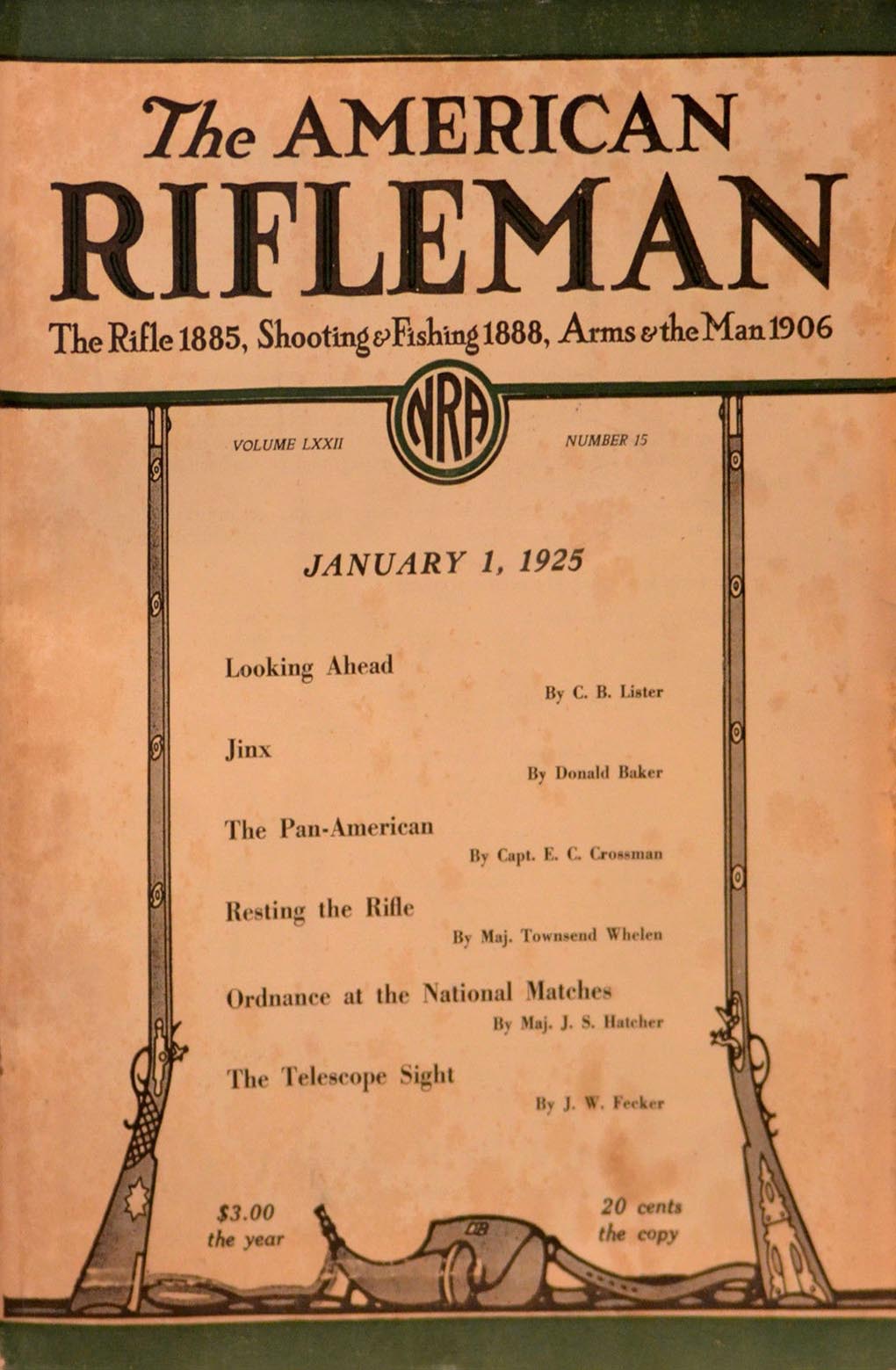 American Rifleman January 1925 magazine back issue American Rifleman magizine back copy 