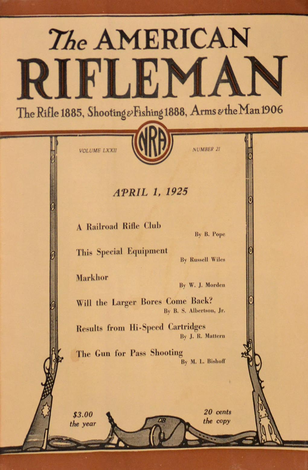 American Rifleman April 1925 magazine back issue American Rifleman magizine back copy 