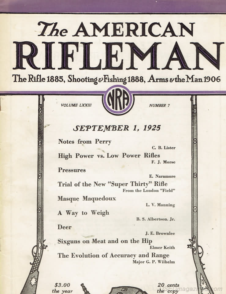 American Rifleman September 1925 magazine back issue American Rifleman magizine back copy 